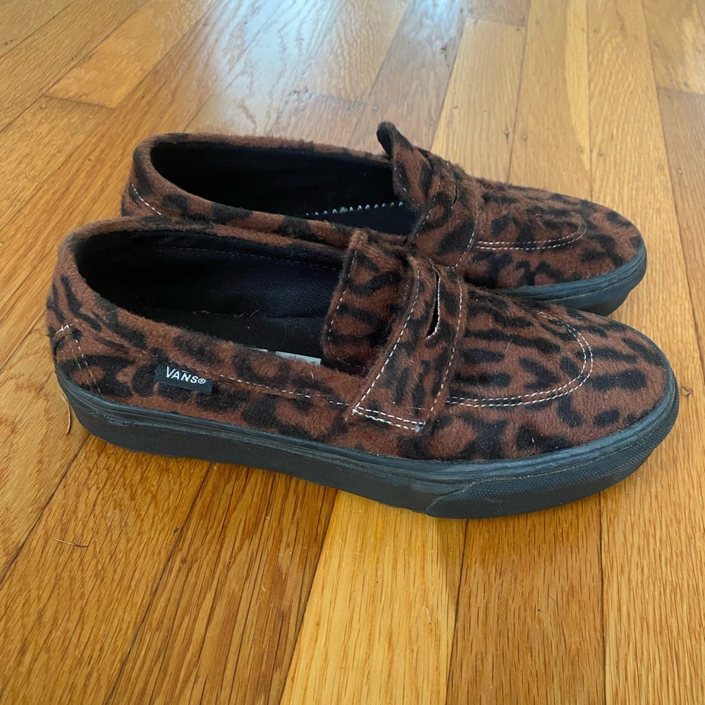 Leopard print Vans lug sole loafers